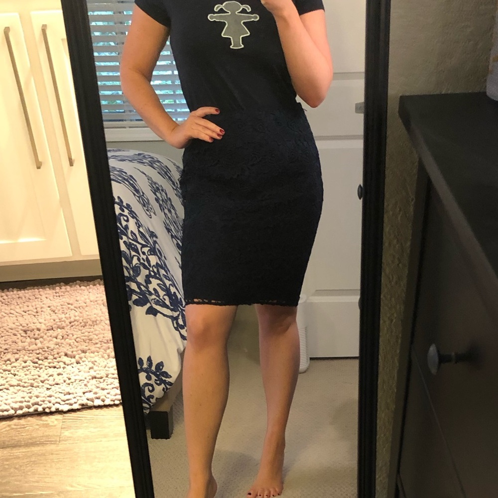 New Blue Lace Skirt - Banana Republic